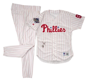 1993 Mike Ryan Philadelphia Phillies Game Worn and Signed World Series Home Uniform